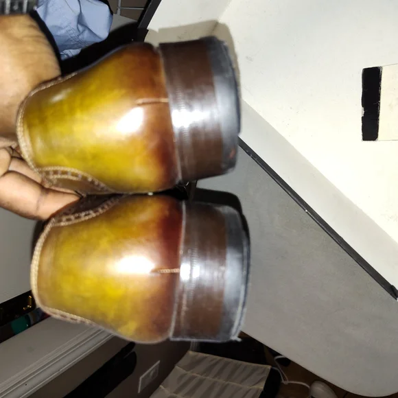 Men's Brown Leather Double Monk Strap Shoes - Picture 4 of 6